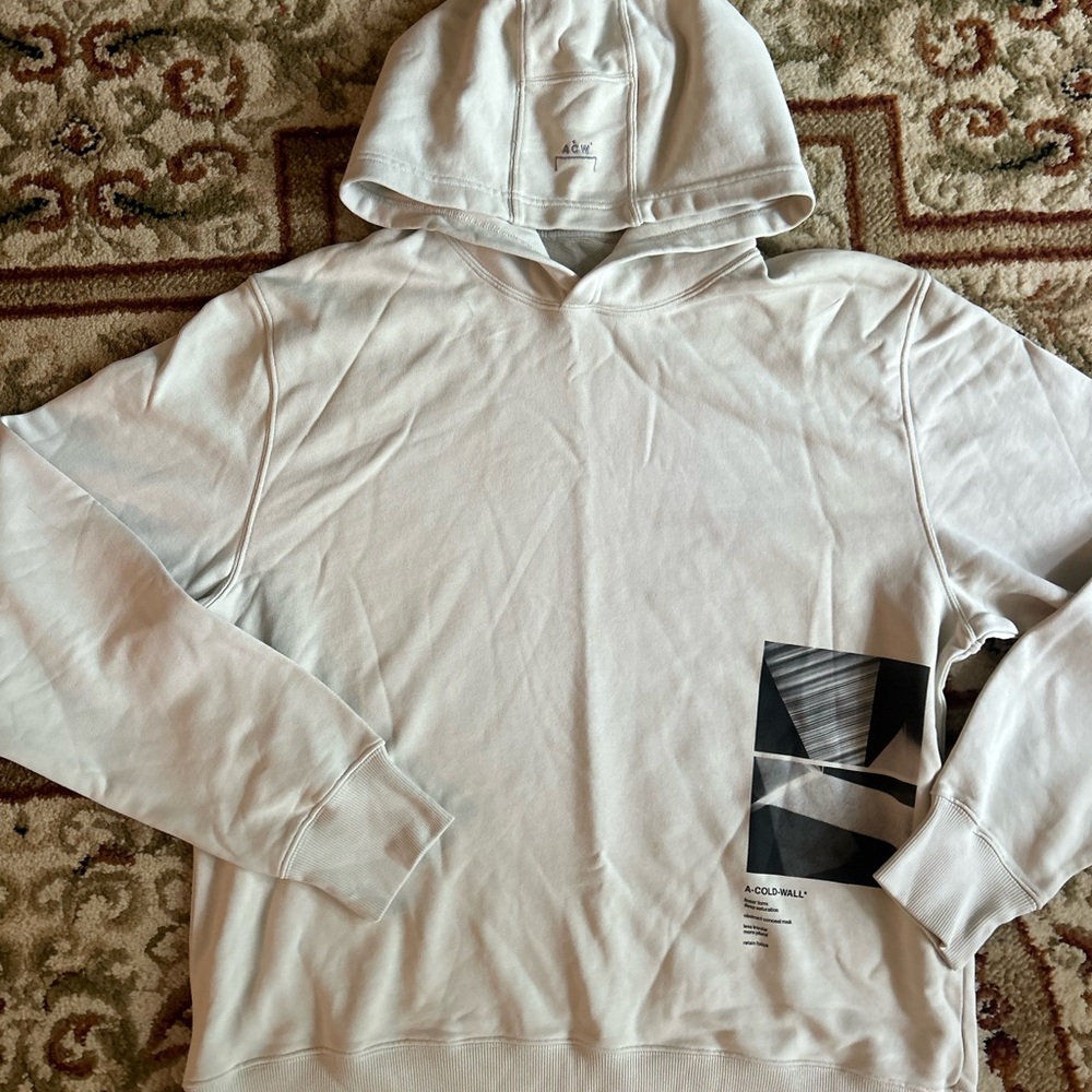 A-COLD-WALL* White Hoodie with Graphic Detail